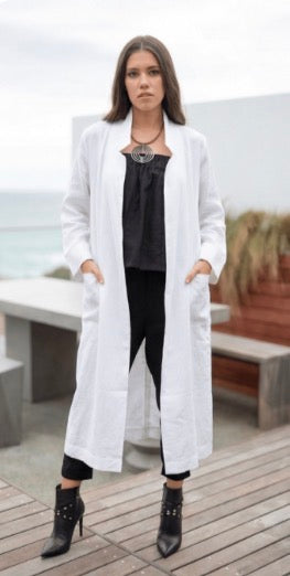 MADDOX LINEN JACKET- white – Kaya & Lox